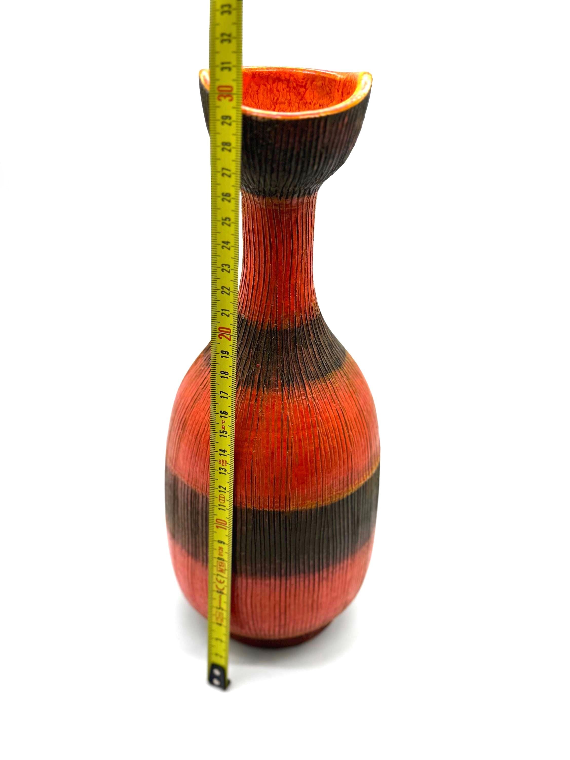 Vintage Bitossi Aldo Londi Seta Ceramic Vase | 1950s Italian Studio Pottery