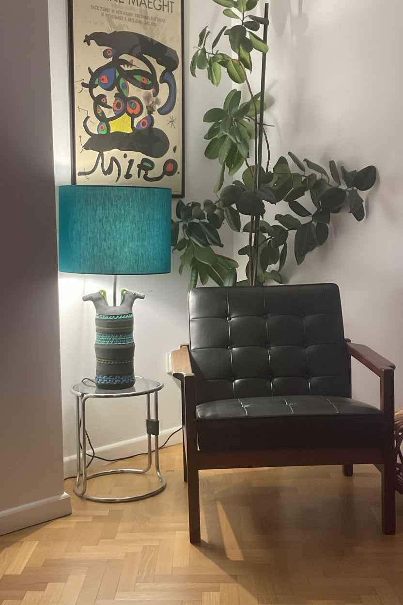 Vintage Bitossi Cavallo a Due Teste Double-Headed Horse Ceramic Lamp | 1960s Italian Lighting