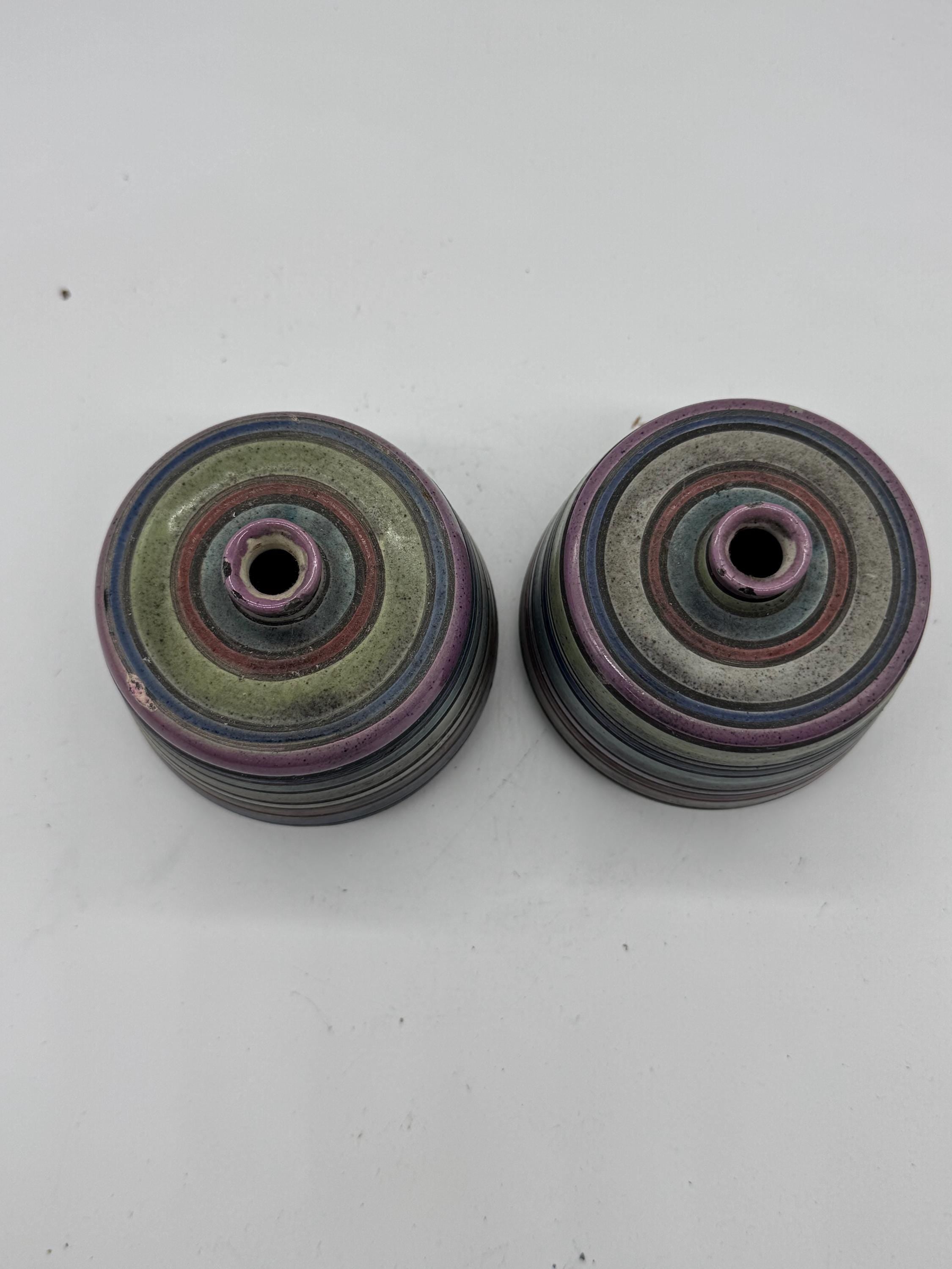 Vintage Bitossi Aldo Londi Cambodia Ceramic Vases, Pair | 1950s Italian Studio Pottery