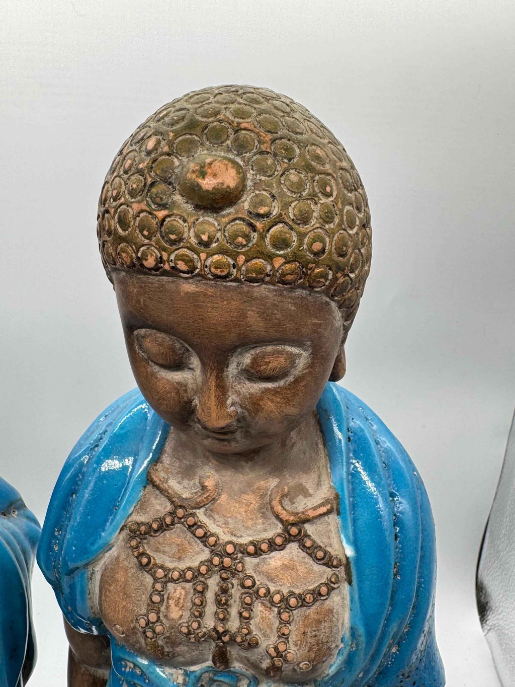 Vintage Ugo Zaccagnini & Sons Male and Female Buddha Pair | 1960s Italian Ceramic Figurines