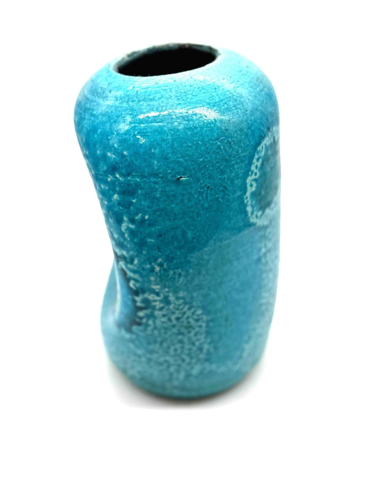 Vintage Bitossi Aldo Londi for Raymor Fused Glass Frite Ceramic Vase | 1950s Italian Studio Pottery