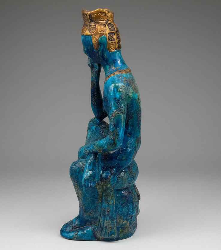 Vintage Bitossi Aldo Londi for Rosenthal Netter Seated Buddha Figurine | 1960s Italian Ceramic