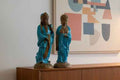 Vintage Ugo Zaccagnini & Sons Male and Female Buddha Pair | 1960s Italian Ceramic Figurines
