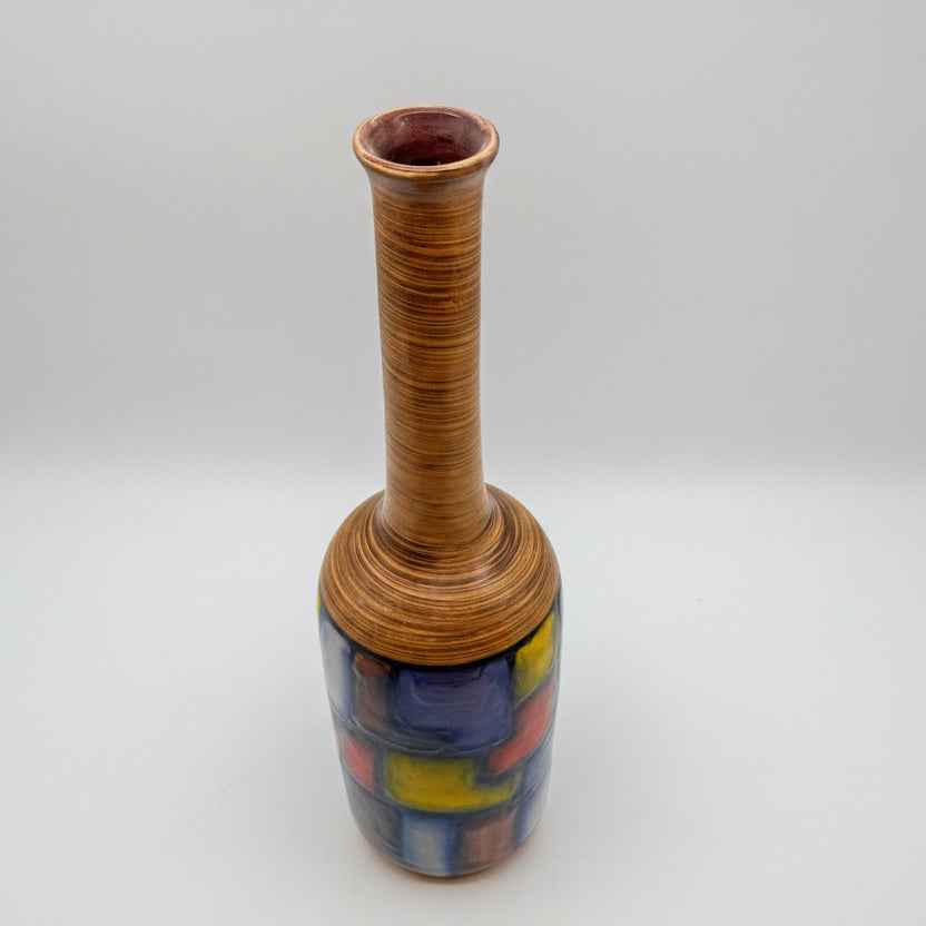 Vintage Bitossi Aldo Londi Vetrata Ceramic Vase | 1950s Italian Studio Pottery