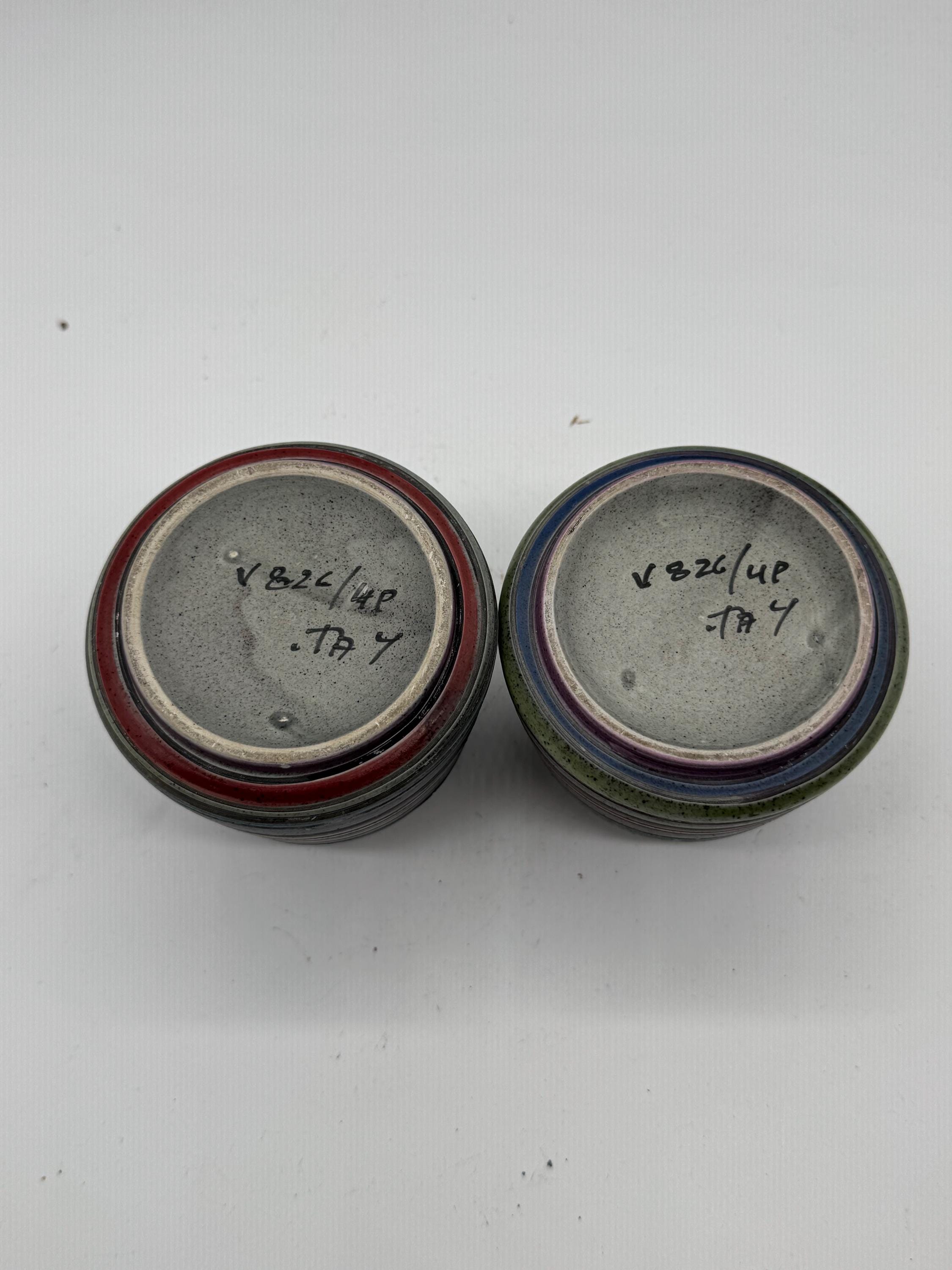 Vintage Bitossi Aldo Londi Cambodia Ceramic Vases, Pair | 1950s Italian Studio Pottery