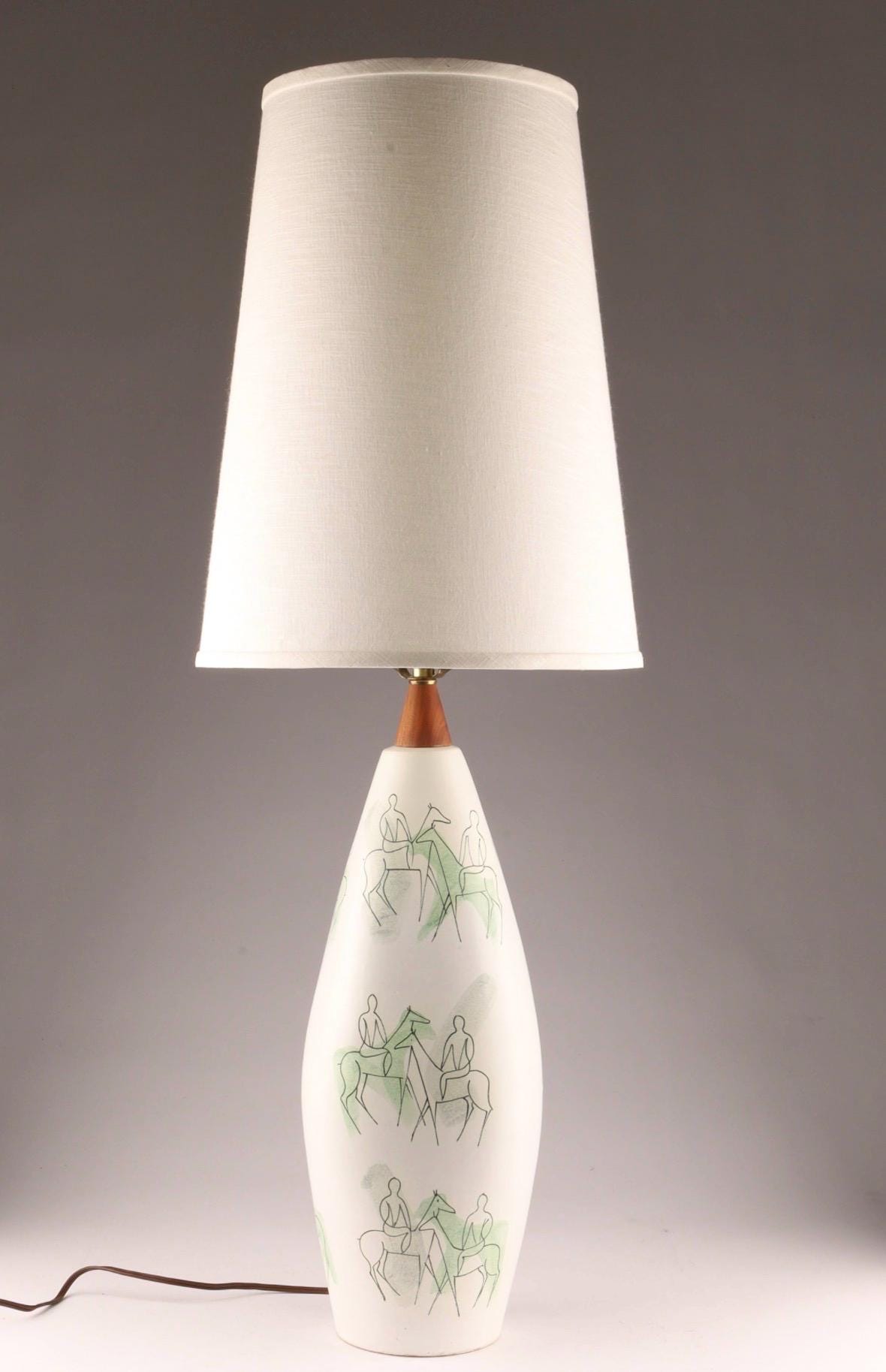 Vintage Bitossi Aldo Londi for Raymor Ceramic Table Lamp | 1950s Italian Mid-Century Lighting
