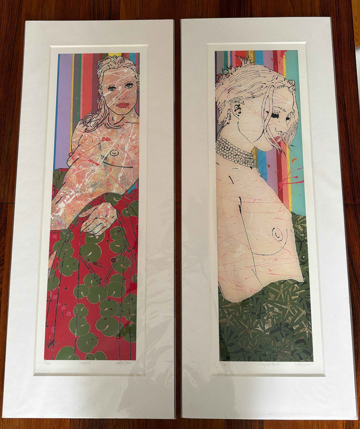 Louise Dear - "Lucy (III)" & "Lucy with Pearls" - Signed Limited Edition Diptych Set (unframed)
