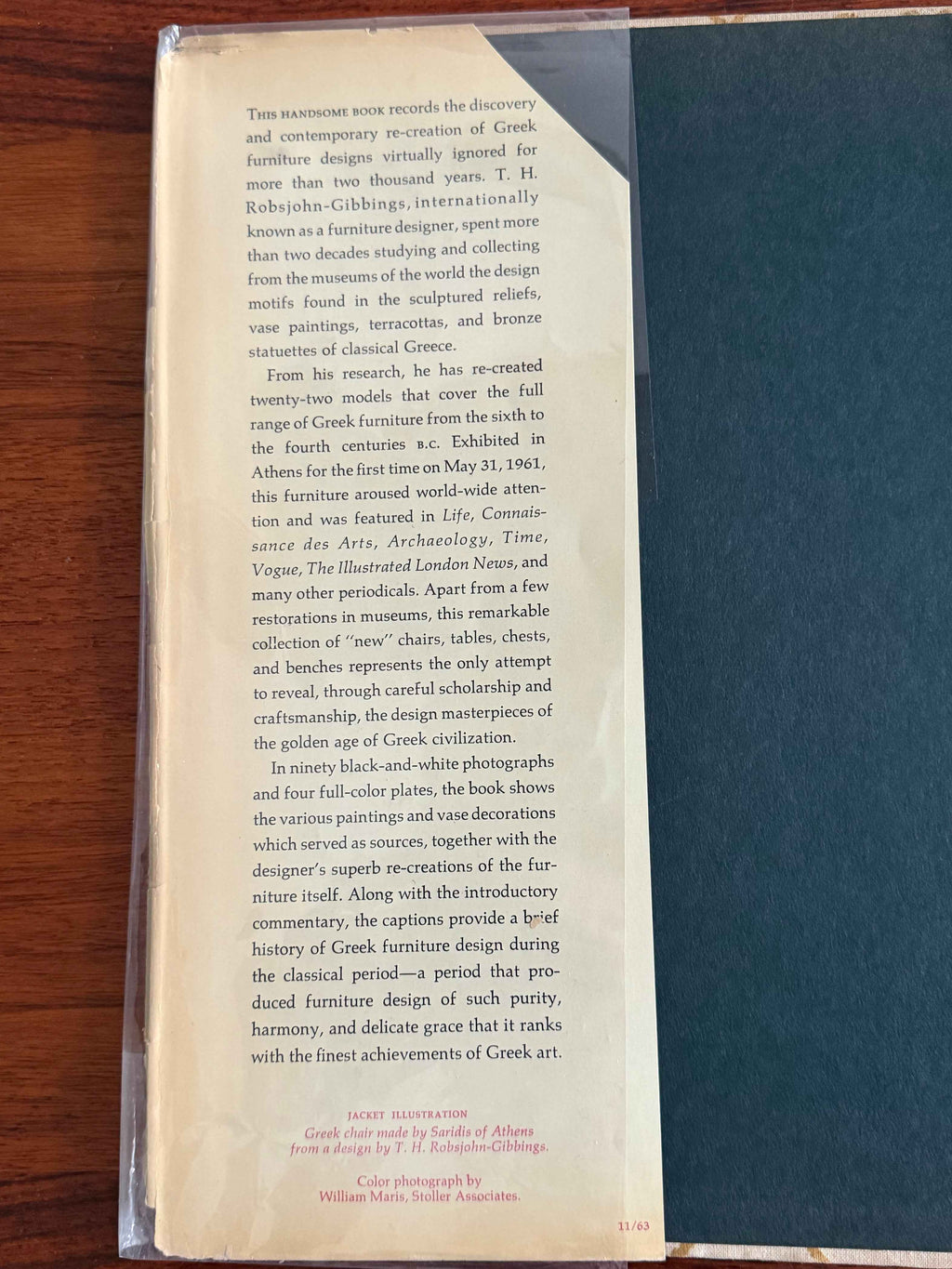 Furniture of Classical Greece 1st Ed 1963 T.H. Robsjohn-Gibbings Knopf MCM Rare