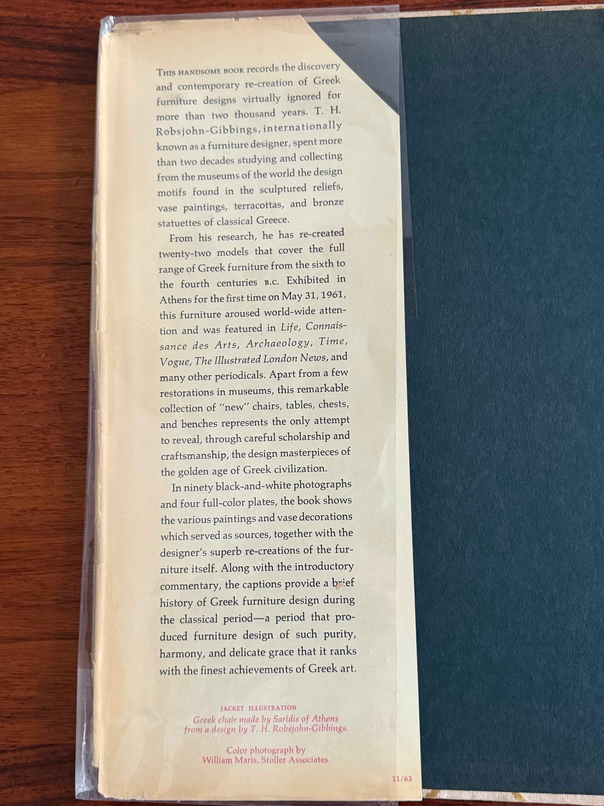 Furniture of Classical Greece 1st Ed 1963 T.H. Robsjohn-Gibbings Knopf MCM Rare