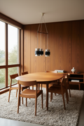 Vintage Danish Aluminium & Teak 3-Pendant Light | 1960s Mid-Century Modern Lighting
