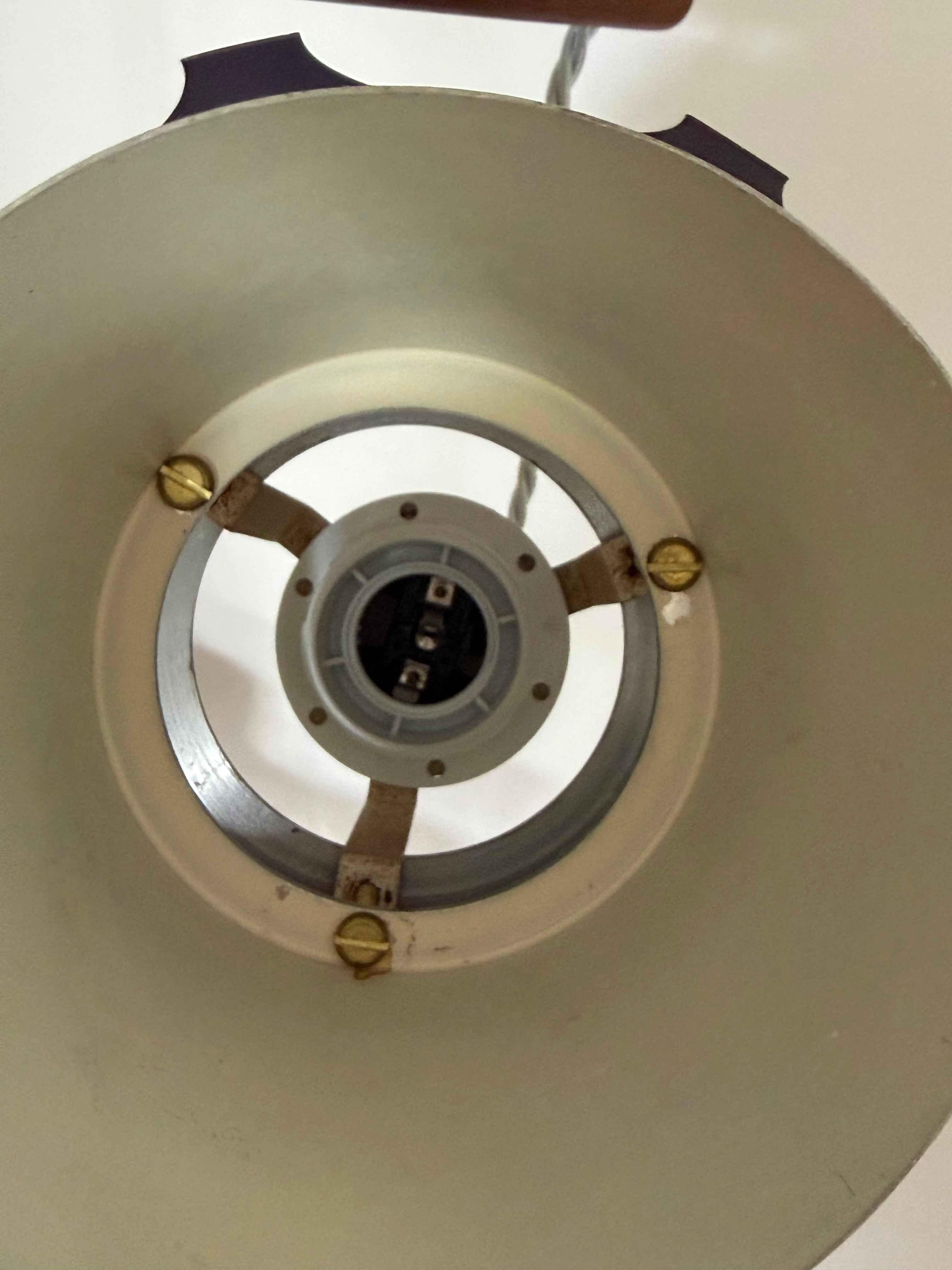 Vintage Danish Aluminium & Teak 3-Pendant Light | 1960s Mid-Century Modern Lighting