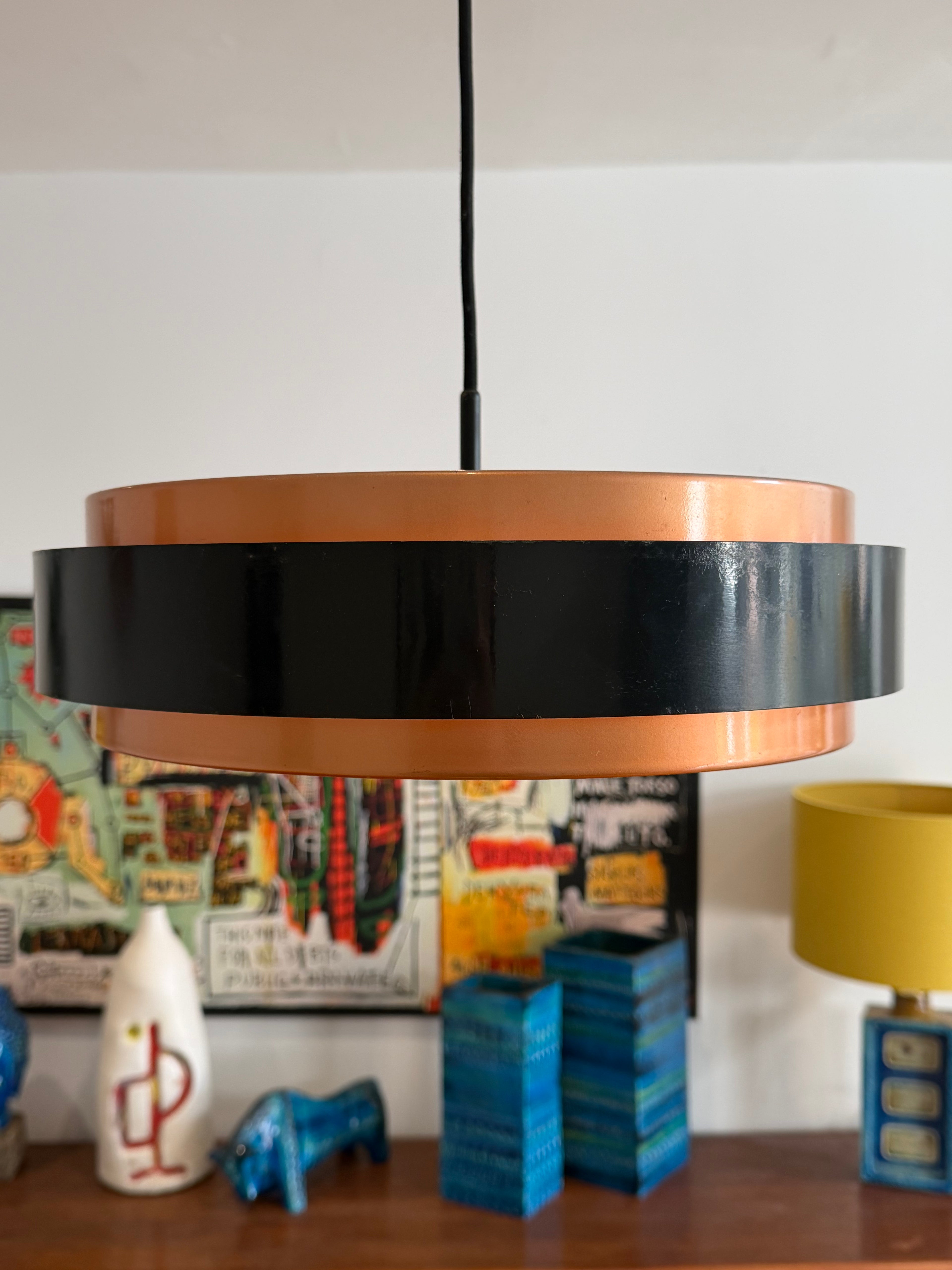 Vintage Danish Copper "Dano" Pendant Lamp by Jo Hammerborg for Fog & Mørup