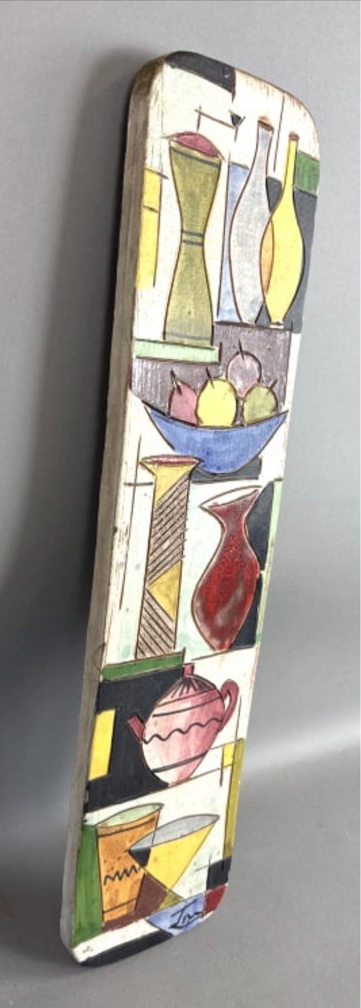 Rare Bitossi Aldo Londi Ceramic Wall Plaque | 1950s Vintage Italian Studio Pottery