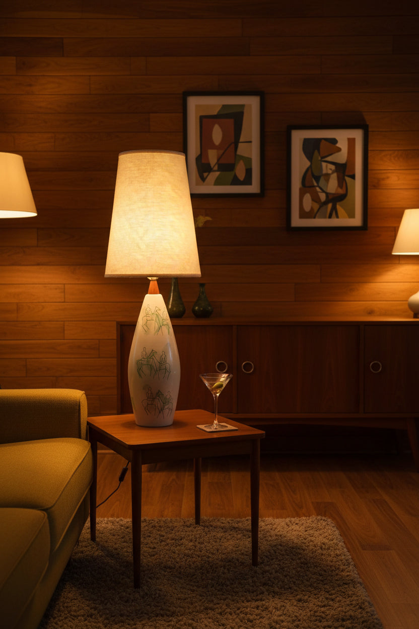 Vintage Bitossi Aldo Londi for Raymor Ceramic Table Lamp | 1950s Italian Mid-Century Lighting