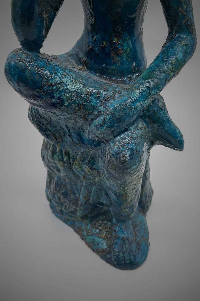 Vintage Bitossi Aldo Londi for Rosenthal Netter Seated Buddha Figurine | 1960s Italian Ceramic