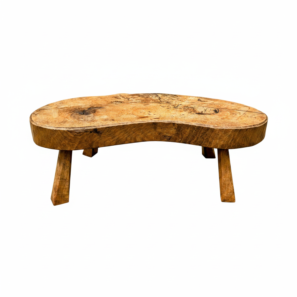 Burr Elm Side Table — White Background