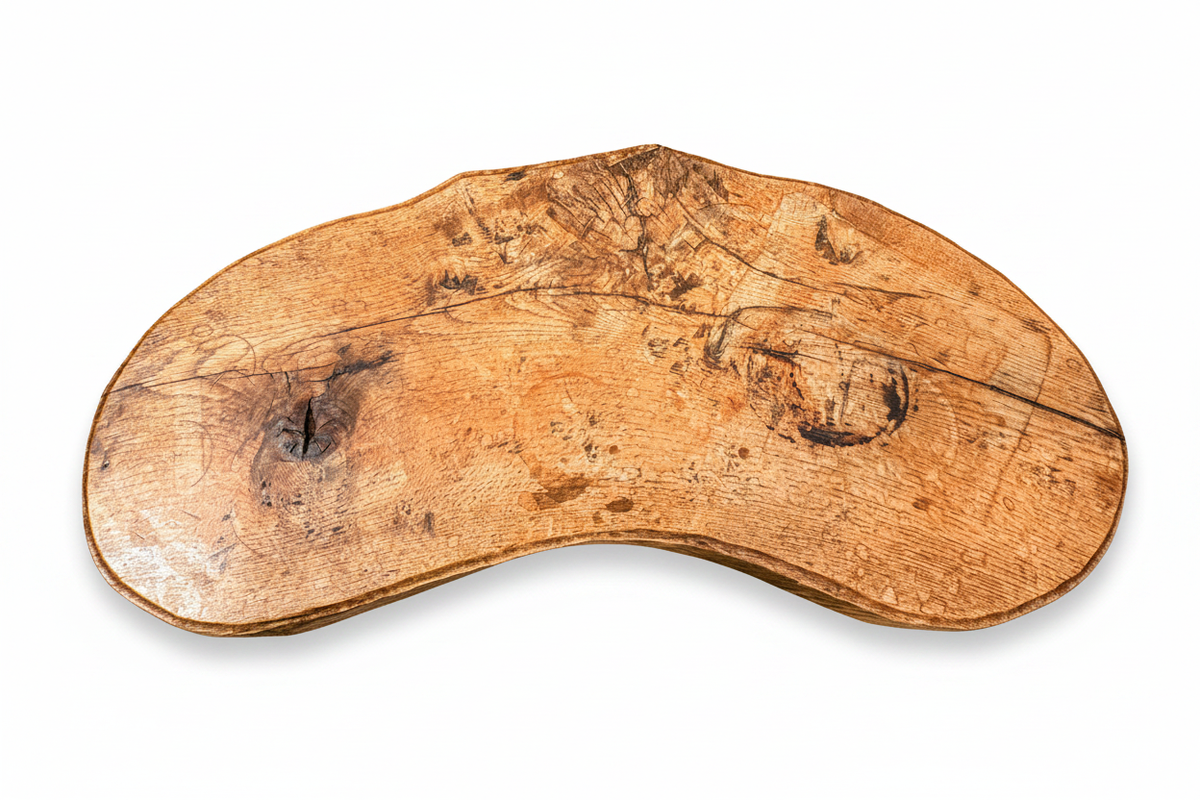 Burr Elm Table — Top View White Background