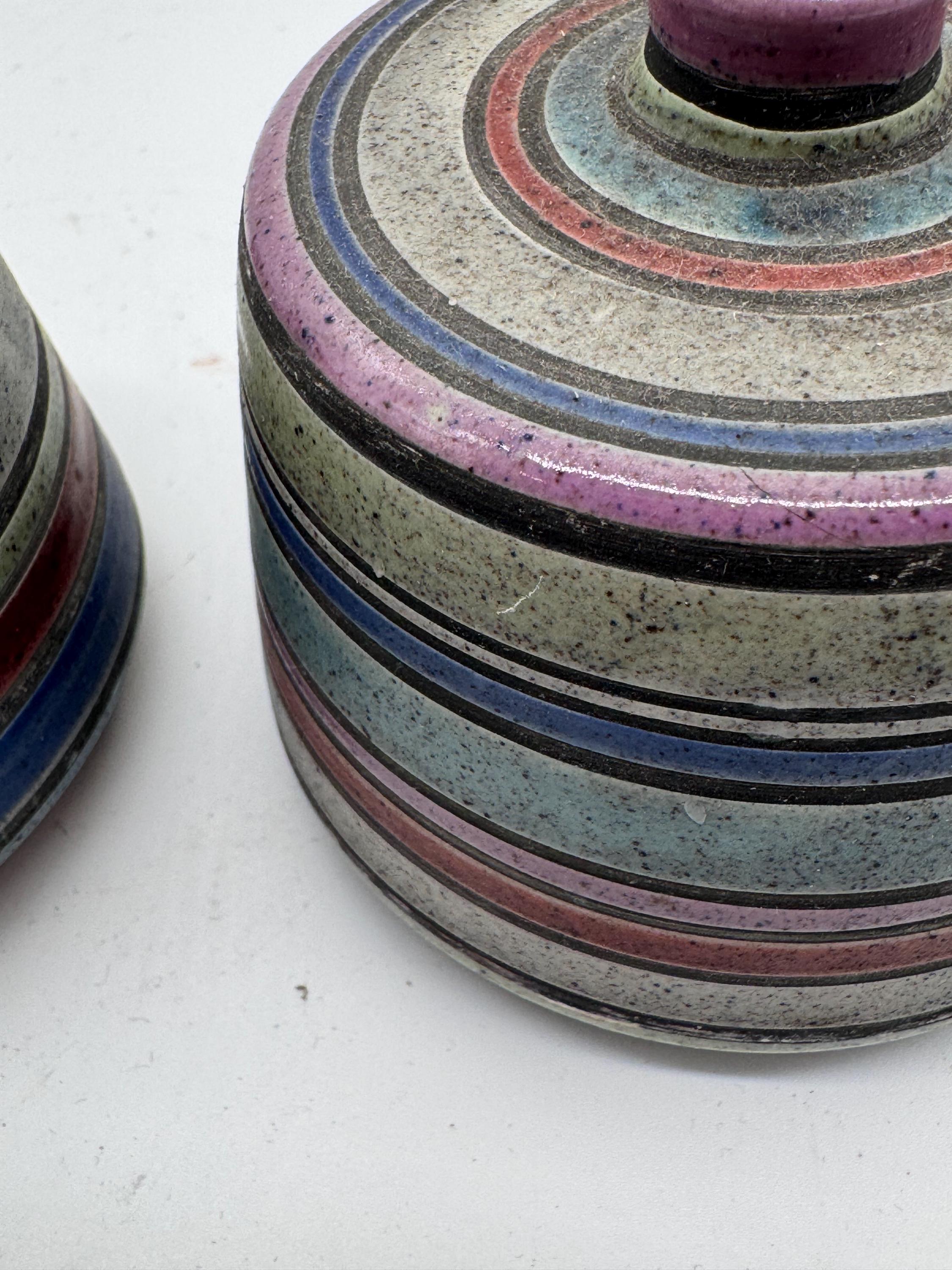 Vintage Bitossi Aldo Londi Cambodia Ceramic Vases, Pair | 1950s Italian Studio Pottery