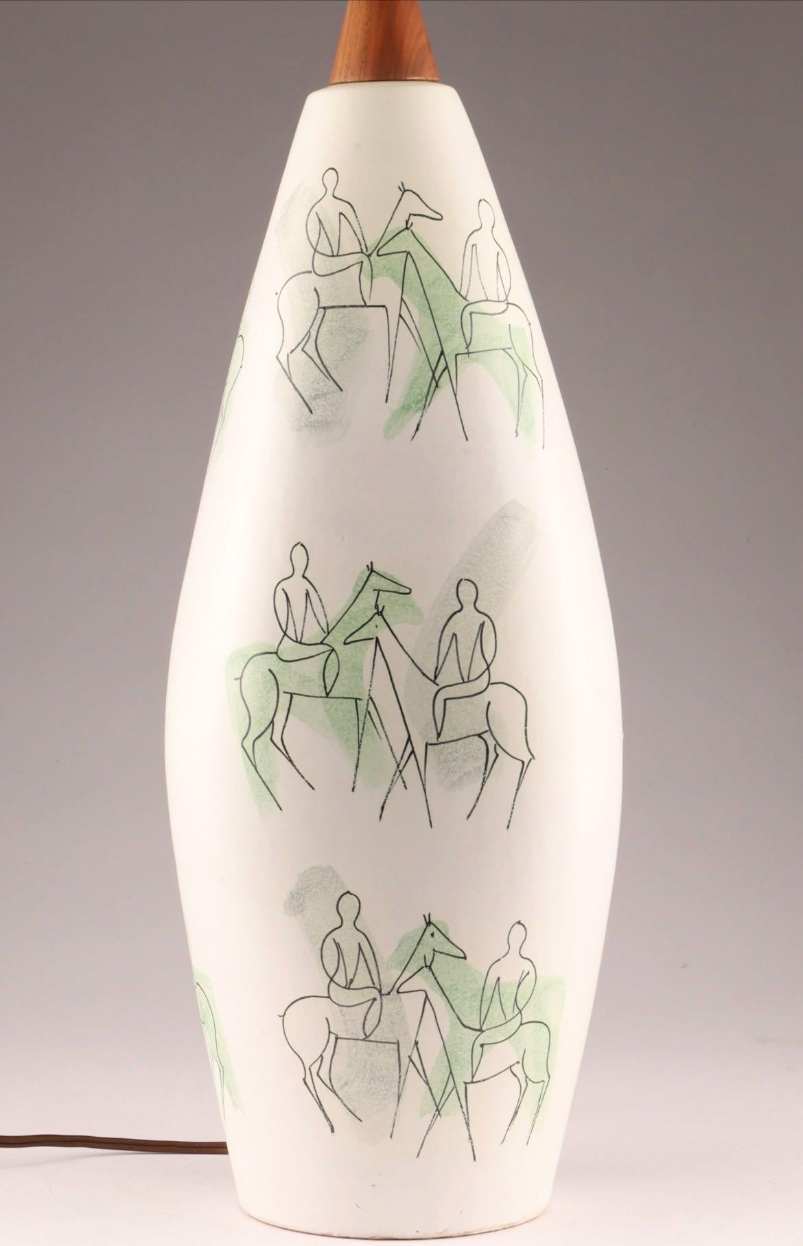 Vintage Bitossi Aldo Londi for Raymor Ceramic Table Lamp | 1950s Italian Mid-Century Lighting