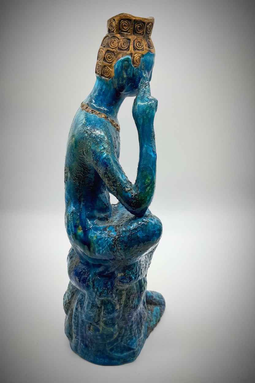 Vintage Bitossi Aldo Londi for Rosenthal Netter Seated Buddha Figurine | 1960s Italian Ceramic