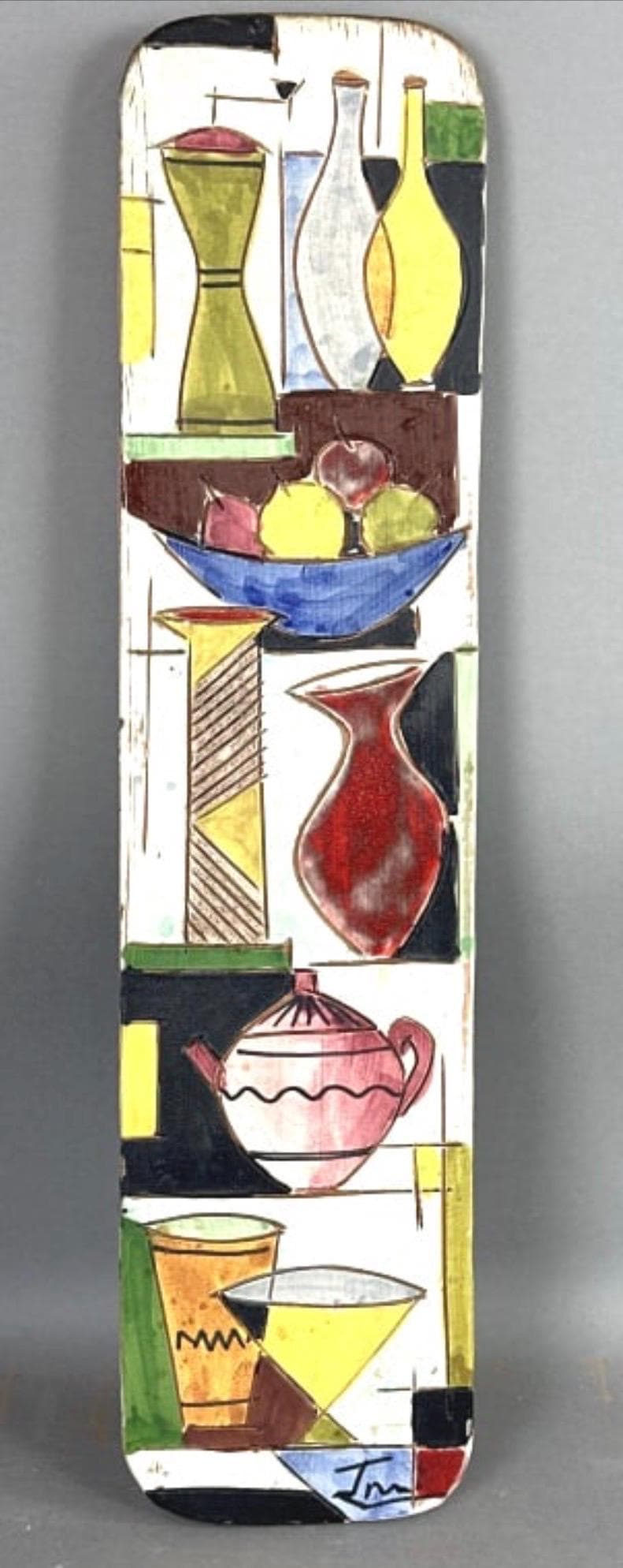 Rare Bitossi Aldo Londi Ceramic Wall Plaque | 1950s Vintage Italian Studio Pottery