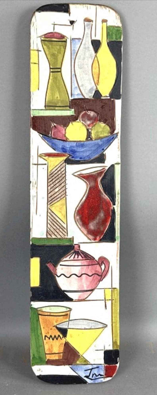 Rare Bitossi Aldo Londi Ceramic Wall Plaque | 1950s Vintage Italian Studio Pottery