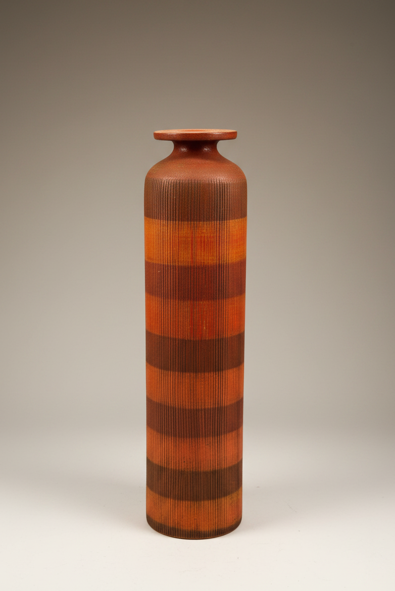Vintage Bitossi Aldo Londi Seta Ceramic Vase | 1950s Italian Studio Pottery