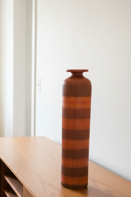 Vintage Bitossi Aldo Londi Seta Ceramic Vase | 1950s Italian Studio Pottery